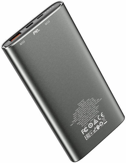 Hoco J83 Power Bank 10000mAh with USB-A Port and USB-C Port Power Delivery / Quick Charge 3.0 Metal Grey vista 2