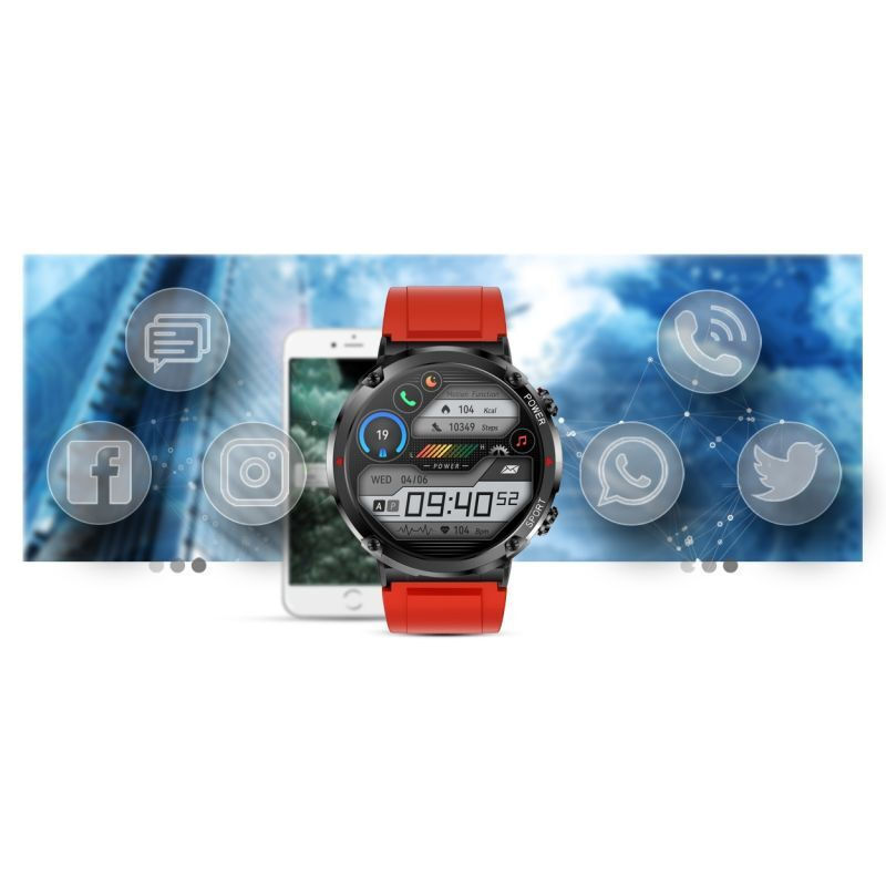 Smartwatch Gravity Men's Smartwatch Gravity Gt21-6 Bk Rd Bk vy 5