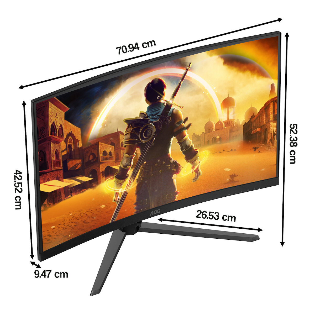 AOC C32G42ZE VA HDR Curved Gaming Monitor 31.5" FHD 1920x1080 240Hz with 4ms Response Time GTG view 3