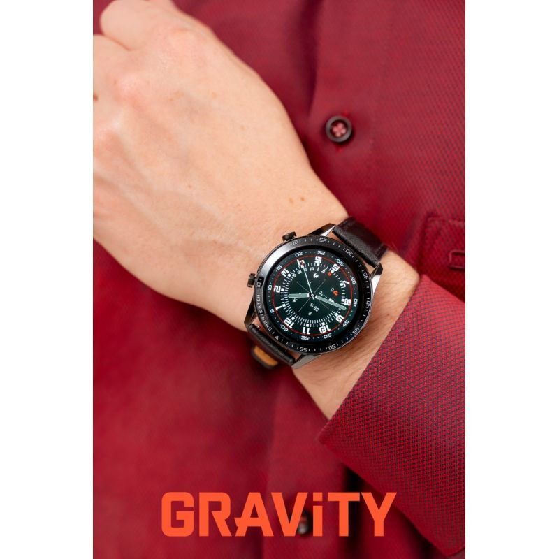 Gravity Smartwatch Black 2 Straps Gt10-2 दृश्य 2