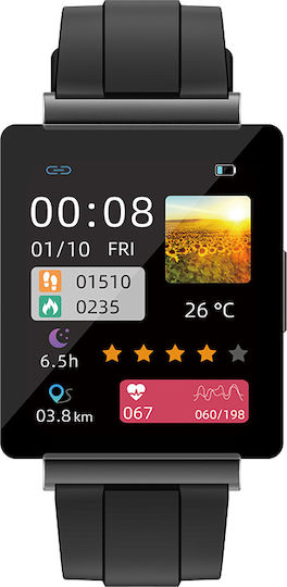 iSEN KS01 Smartwatch with Heart Rate Monitor (Black) view 3