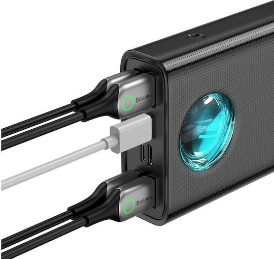 Baseus Amblight Power Bank 30000mAh 65W with 4 USB-A Ports and USB-C Port Quick Charge 3.0 Black view 3