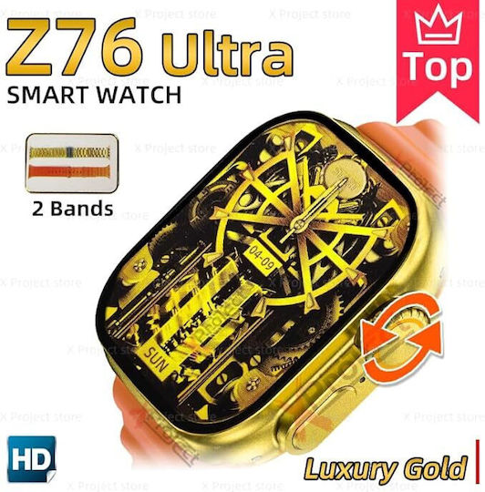 Z76 Ultra 49mm Smartwatch with Heart Rate Monitor (Gold) view 5