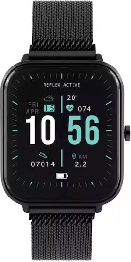Reflex Active Series 15 Aluminium 36mm Smartwatch with Heart Rate Monitor (Black Mesh)