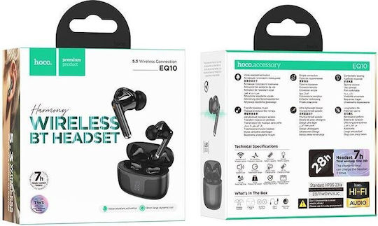 Hoco EQ10 In-ear Bluetooth Handsfree Earphones with Charging Case Black view 1