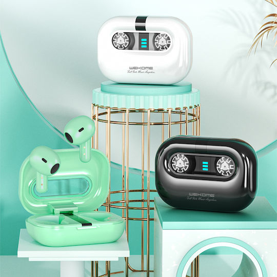 WK Va06 Earbud Bluetooth Handsfree Earphones with Charging Case Green view 2