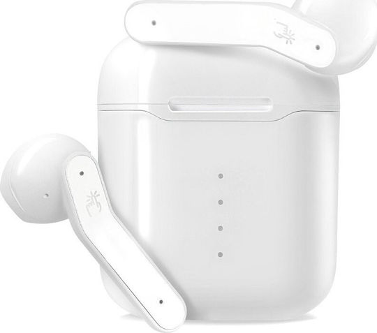 HP-037 Earbud Bluetooth Handsfree Earphones with Charging Case White view 1