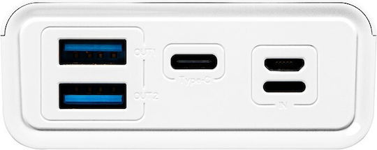 Blow PB20E Power Bank 20000mAh 20W with 2 USB-A Ports and USB-C Port White view 5