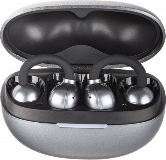 Infinix Zclip XEO4 Open Ear Bluetooth Handsfree Earphones with Charging Case Gray view 1