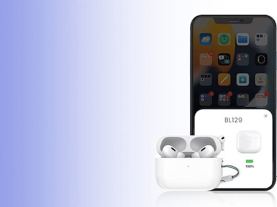 Foneng BL129 Earbud Bluetooth Handsfree Earphones with Charging Case White view 3