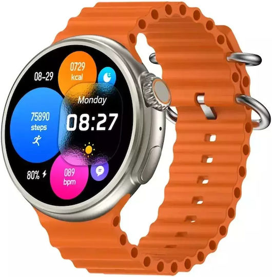Nubi Z78 Ultra Smartwatch Bluetooth Talk Heart Rate Calories Blood Pressure Remote Camera Nfc Ai Voice Assistant Orange view 6