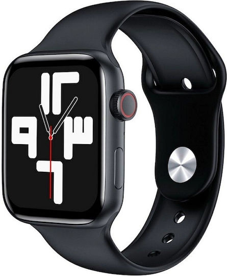 F8 Max Stainless Steel 45mm Smartwatch with Heart Rate Monitor (Black)