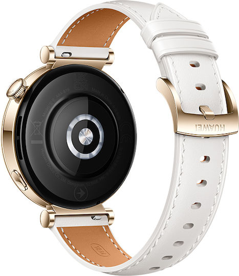 Huawei Watch GT 4 Stainless Steel 41mm Waterproof with Heart Rate Monitor (White Leather Strap) view 3