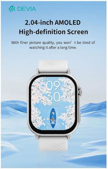 Devia Pro2 56mm Smartwatch with Heart Rate Monitor (Silver) view 3