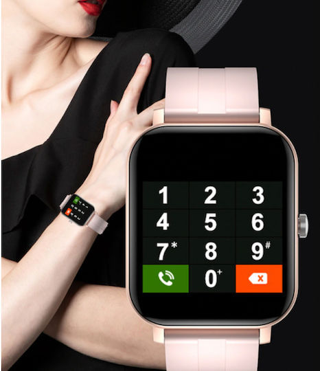 MC28 Smartwatch with Heart Rate Monitor (Pink) vista 4