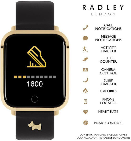 Radley London Aluminium Smartwatch with Heart Rate Monitor (Black) view 4