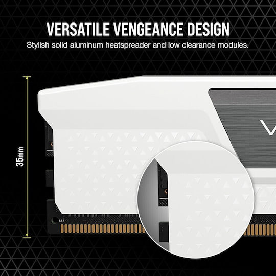 Corsair Vengeance White DDR5 32GB RAM with 2x16GB Modules and Speed 6400 for Desktop CMK32GX5M2B6400Z36W view 3
