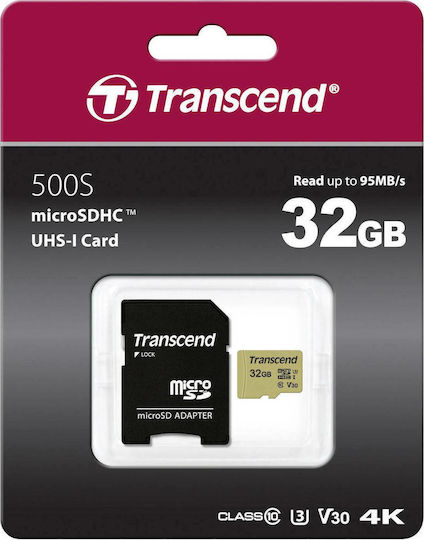 Transcend 500S microSDHC 32GB U3 V30 UHS-I 95MB/s with Adapter Ansicht 2