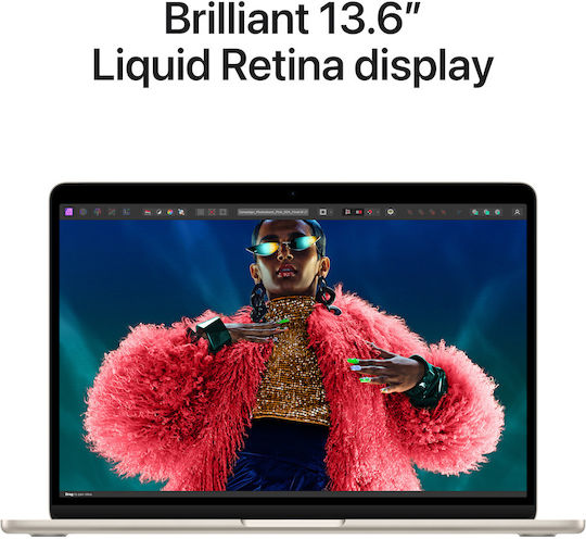 Apple MacBook Air 13" (2024) 13.6" Retina Display (M3-8-core/8GB/256GB SSD) Starlight (International English Keyboard) view 5