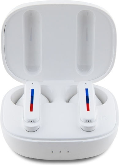 BMW Printed Logos In-ear Bluetooth Handsfree Earphones with Charging Case White view 2