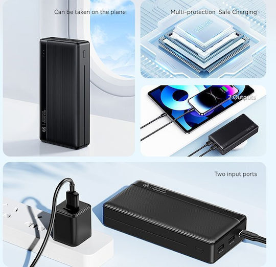 Usams CD205 Power Bank 10000mAh 10W with 2 USB-A Ports Black view 6