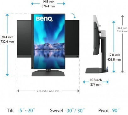 BenQ PhotoVue SW272U IPS HDR Monitor 27" 4K 3840x2160 with Response Time 5ms GTG view 7