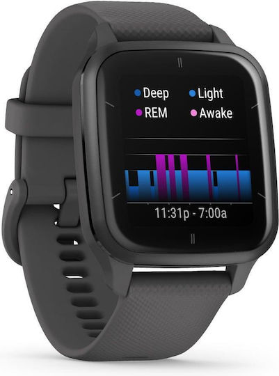 Garmin Venu Sq 2 Aluminium 40mm Waterproof Smartwatch with Heart Rate Monitor (Slate Aluminium Bezel with Shadow Grey Case and Silicone Band) view 5
