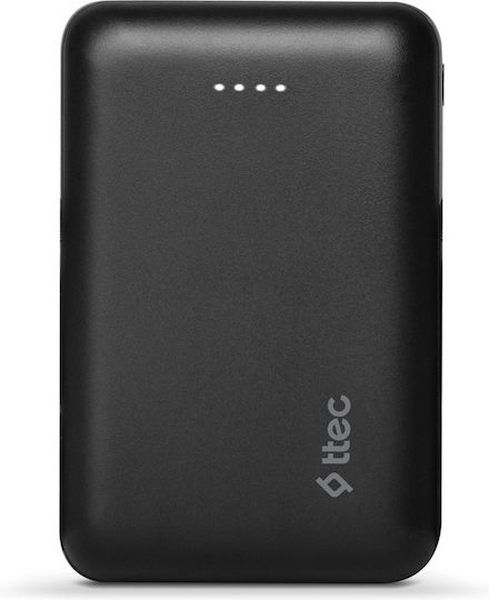 TTEC ReCharger Duo Power Bank 10000mAh 10.5W with 2 USB-A Ports and USB-C Port Black view 6