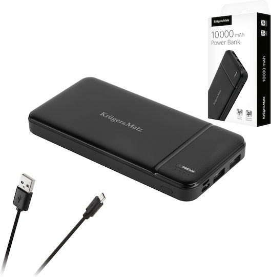 Kruger & Matz Power Bank 10000mAh Black view 1