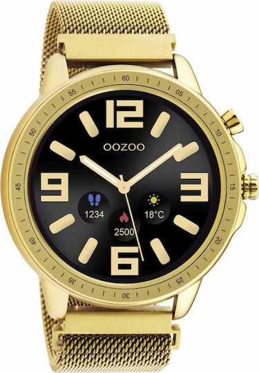 Oozoo Q00306 45mm Smartwatch with Heart Rate Monitor (Gold) vue 3