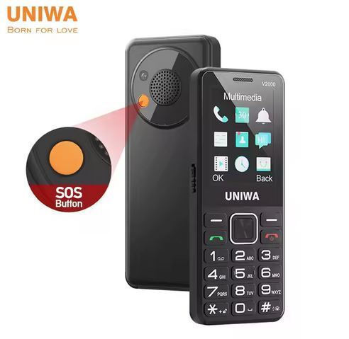 Uniwa V2000 Dual SIM Mobile with Large Buttons Black view 6