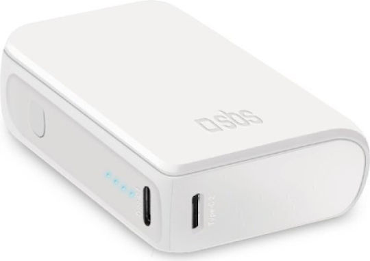 SBS Power Bank 10000mAh 10W with USB-A Port and USB-C Port White