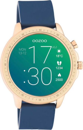 Oozoo Q00326 45mm Smartwatch with Heart Rate Monitor (Gold / Blue) view 4