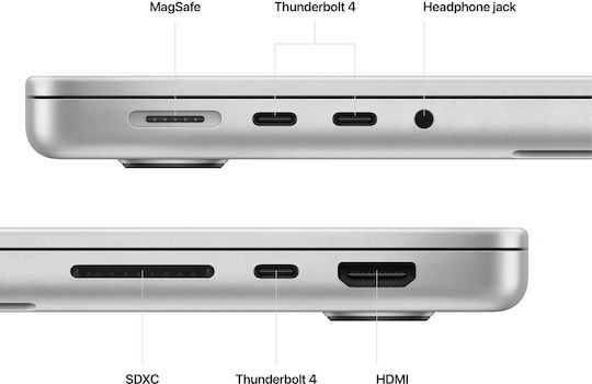 Apple Macbook Pro 14" (2023) 14.2" Retina Display (M2-Pro 12-core/16GB/1TB SSD/19-Core) Silver (US Keyboard) view 4