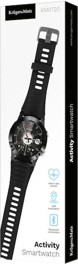 Kruger & Matz Activity Smartwatch with Heart Rate Monitor (Black) vue 3
