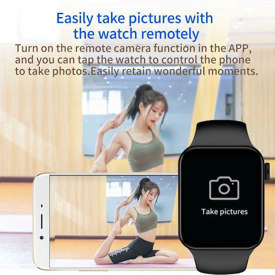 T100 Plus Smartwatch with Heart Rate Monitor (Red) vue 2