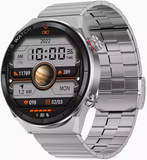 Watchmark Maverick Smartwatch with Heart Rate Monitor (Silver) view 4