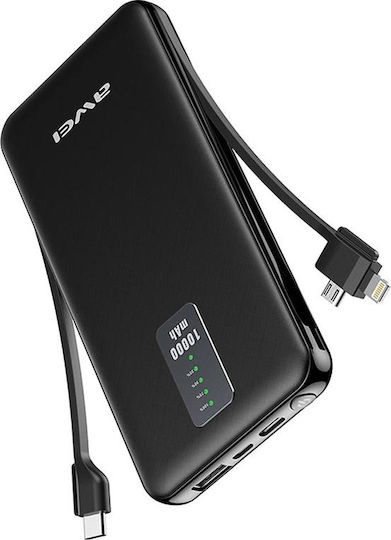 Awei P11K Power Bank 10000mAh with USB-A Port Black vista 4