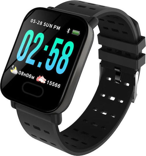 A6 46mm Smartwatch with Heart Rate Monitor (Black) view 3