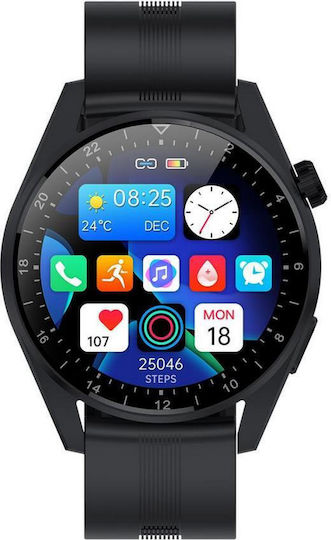 XO W3 Pro Smartwatch with Heart Rate Monitor (Black) vue 2