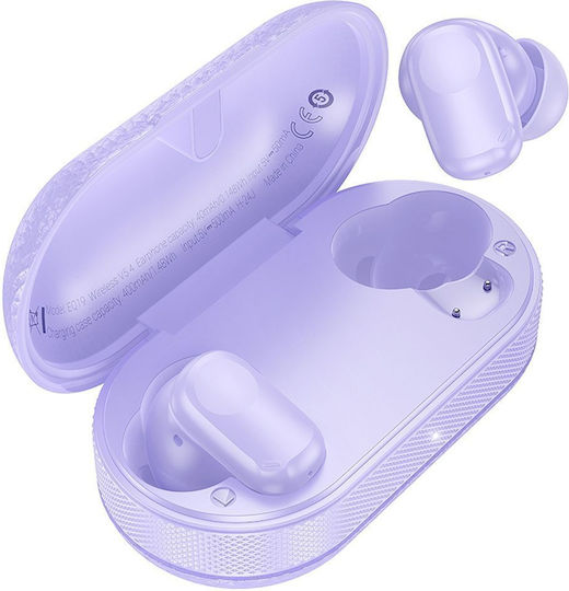 Hoco EQ19 In-ear Bluetooth Handsfree Earphones with Charging Case Purple view 1