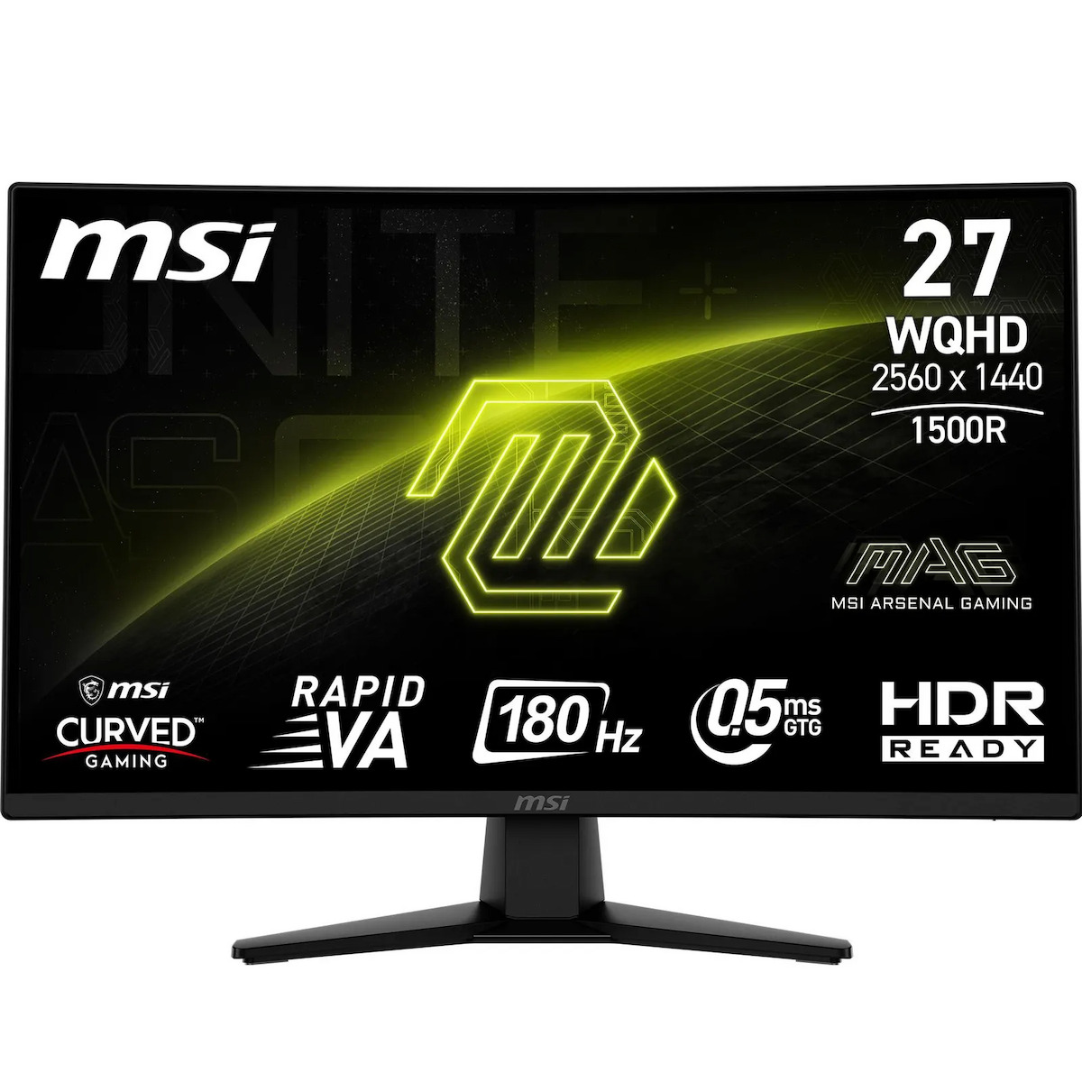 MSI 274CQFDE VA Curved Monitor 27" QHD 2560x1440 180Hz with Response Time 0.5ms GTG