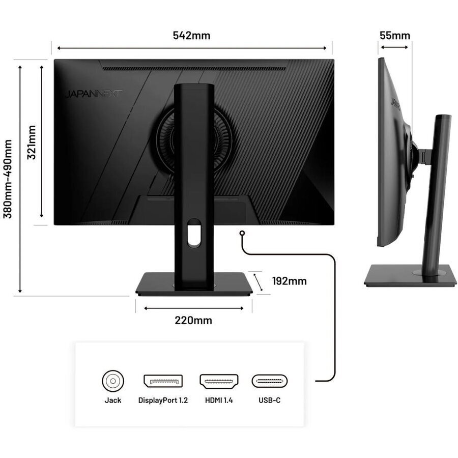 Japannext IPS HDR Monitor 23.8" FHD 1920x1080 with Response Time 14ms GTG view 4