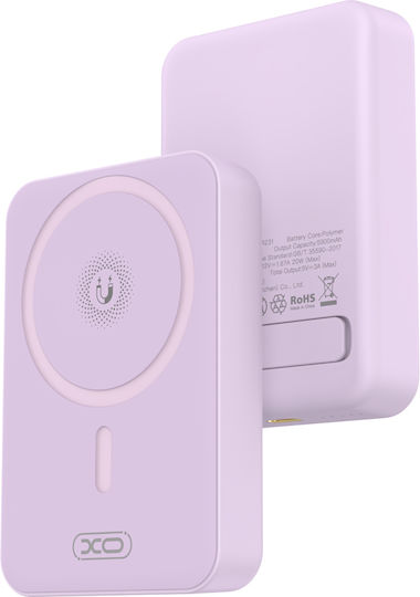 XO PR231 MagSafe Power Bank 10000mAh 15W with USB-C Port Quick Charge 2.0 Purple