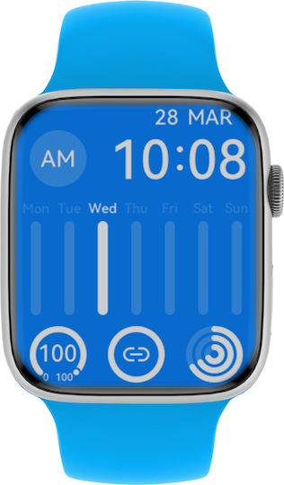 Daniel Klein DT8 Pro 45mm Smartwatch with Heart Rate Monitor (Light Blue)