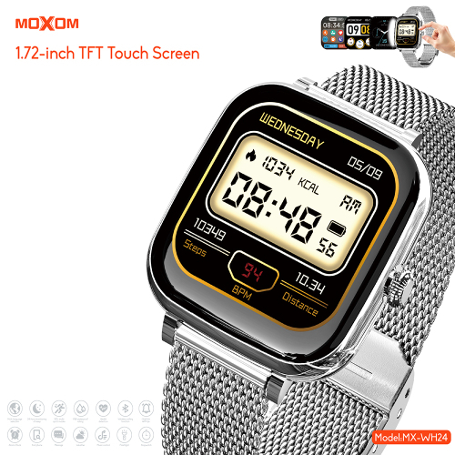 Moxom Mx-wh24 Smartwatch with Heart Rate Monitor (Silver) view 5