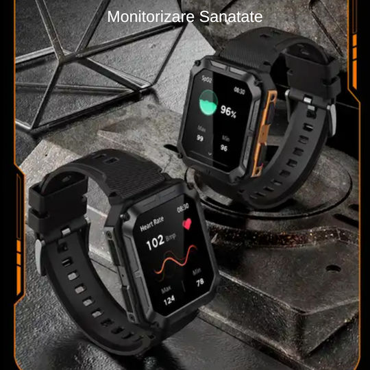 C20 Pro Smartwatch with Heart Rate Monitor (Black) vista 4