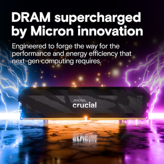 Crucial Pro OC DDR5 32GB RAM with 2x16GB Modules and Speed 6400 for Desktop CP2K16G64C32U5B vue 9
