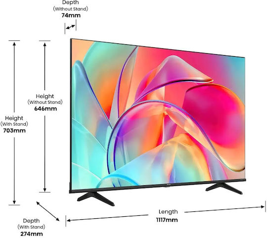 Hisense Smart Television 50" 4K UHD QLED 50E7KQ HDR (2023) view 8