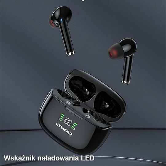 Awei TWS TA8 Earbud Bluetooth Handsfree Earphones with Charging Case Black vue 4